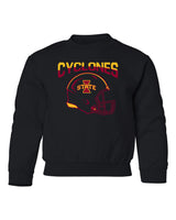 Iowa State Cyclones Youth Crewneck Sweatshirt - ISU Cyclones Football Helmet