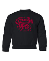 Iowa State Cyclones Youth Crewneck Sweatshirt - Cy The ISU Cyclones Mascot Swirl