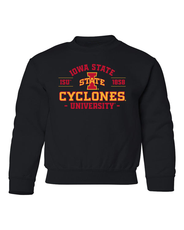 Iowa State Cyclones Youth Crewneck Sweatshirt - Arch Iowa State 1858
