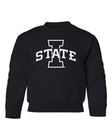 Iowa State Cyclones Youth Crewneck Sweatshirt - I-State Primary Logo Blackout