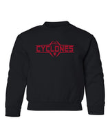 Iowa State Cyclones Youth Crewneck Sweatshirt - Striped CYCLONES Football Laces