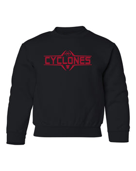 Iowa State Cyclones Youth Crewneck Sweatshirt - Striped CYCLONES Football Laces