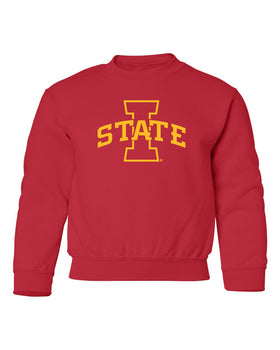 Iowa State Cyclones Youth Crewneck Sweatshirt - I-State Primary Logo Gold Ink