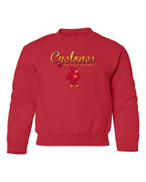 Iowa State Cyclones Youth Crewneck Sweatshirt - Script Cyclones Full Color Fade with Cy