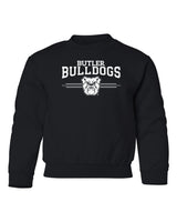 Butler Bulldogs Youth Crewneck Sweatshirt - Bulldogs 3 Stripe Primary Logo