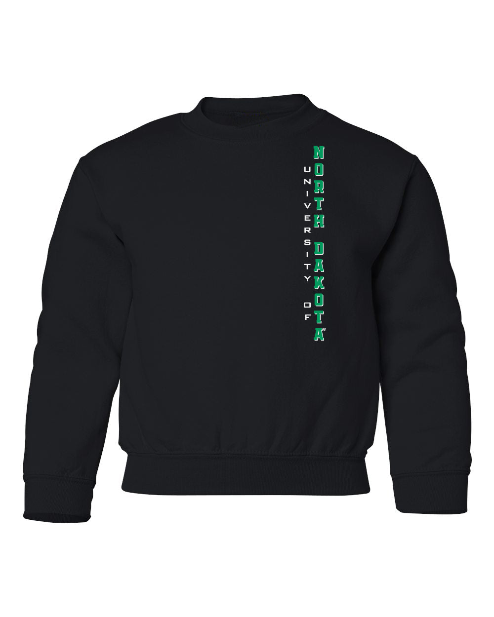 North Dakota Fighting Hawks Youth Crewneck Sweatshirt - Vertical University of North Dakota
