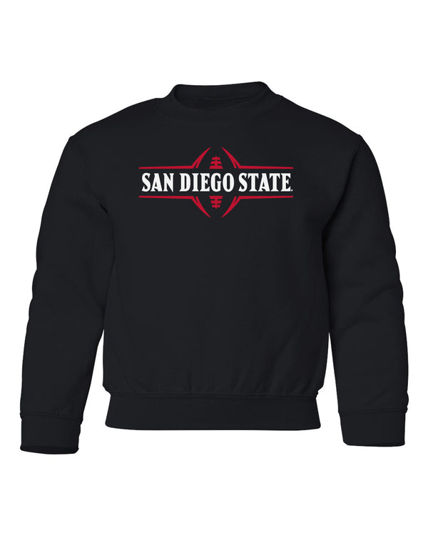 San Diego State Aztecs Youth Crewneck Sweatshirt - SDSU Football Laces