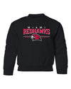 Miami University RedHawks Youth Crewneck Sweatshirt - Hawk Head 3-Stripe