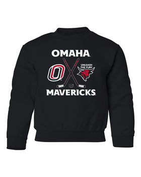Omaha Mavericks Youth Crewneck Sweatshirt - Omaha Hockey