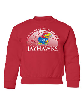 Kansas Jayhawks Youth Crewneck Sweatshirt - Kansas Basketball Primary Logo