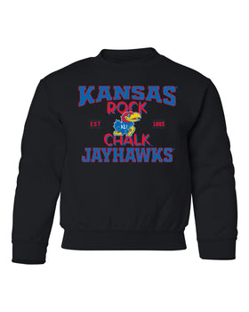 Kansas Jayhawks Youth Crewneck Sweatshirt - Rock Chalk Jayhawks