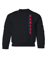 Kansas Jayhawks Youth Crewneck Sweatshirt - Vertical University of Kansas