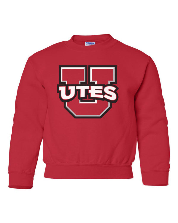 Utah Utes Youth Crewneck Sweatshirt - Block U Utes Logo
