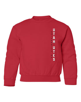 Utah Utes Youth Crewneck Sweatshirt - Vertical University of Utah Utes