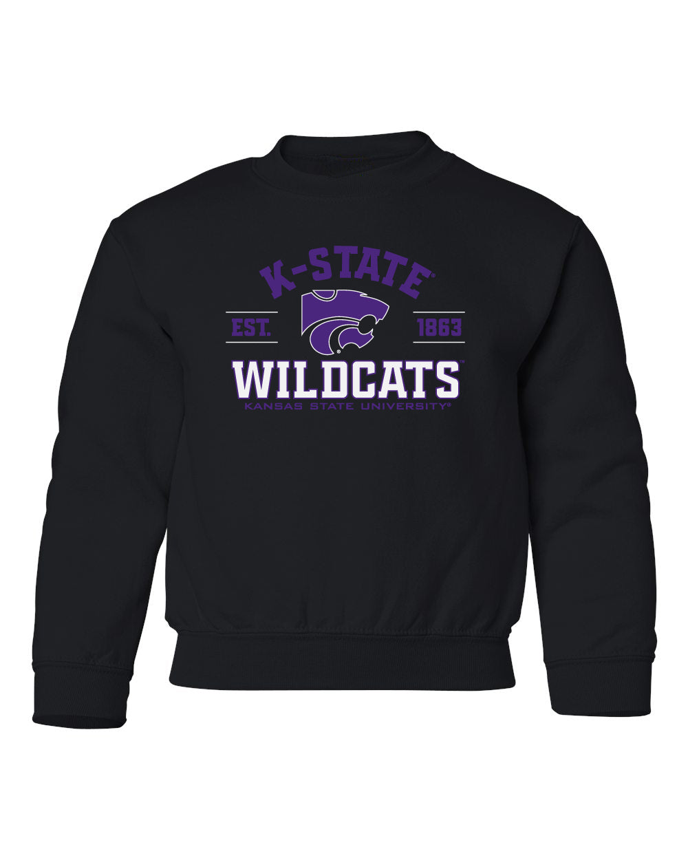 K-State Wildcats Youth Crewneck Sweatshirt Arch K-State Wildcats