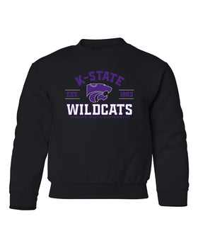 K-State Wildcats Youth Crewneck Sweatshirt - Arch K-State Wildcats EST 1863
