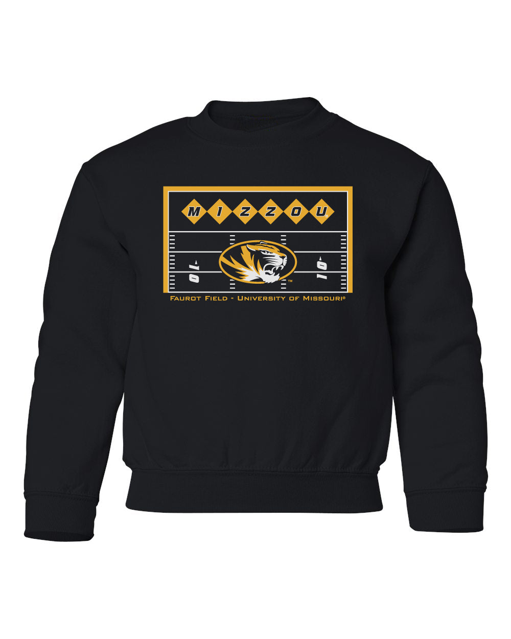 Missouri Tigers Youth Crewneck Sweatshirt - Mizzou Football Field Endzone