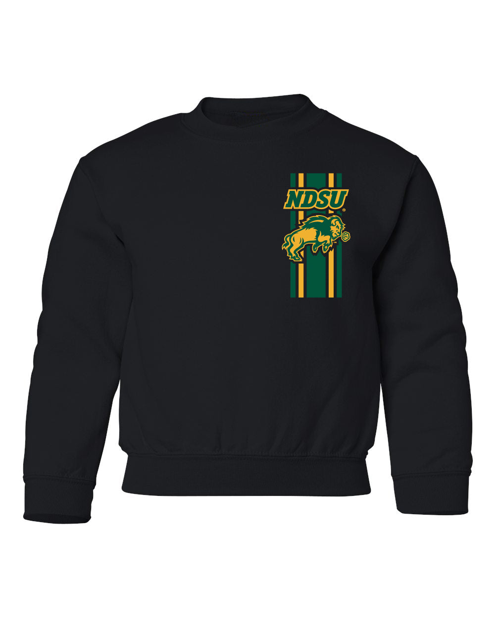 NDSU Bison Youth Crewneck Sweatshirt - Bison Logo Vertical Stripe