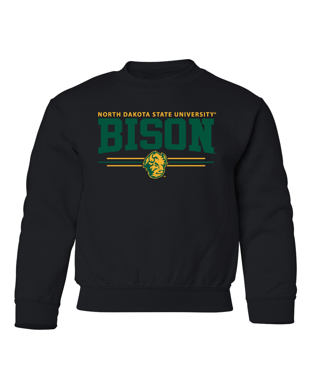 NDSU Bison Youth Crewneck Sweatshirt - Bison 3-Stripe