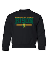 NDSU Bison Youth Crewneck Sweatshirt - Bison 3-Stripe