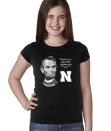 Abe Lincoln "No place like NEBRASKA" Huskers Youth Girls Tee Shirt