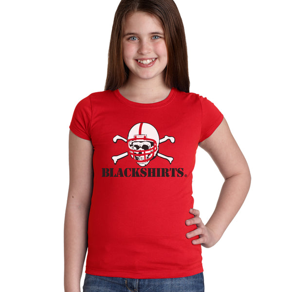 Nebraska Husker Youth Girls Tee Shirt - Blackshirts Logo