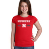 Nebraska Husker Youth Girls Tee Shirt - HUSKERS Stripe N
