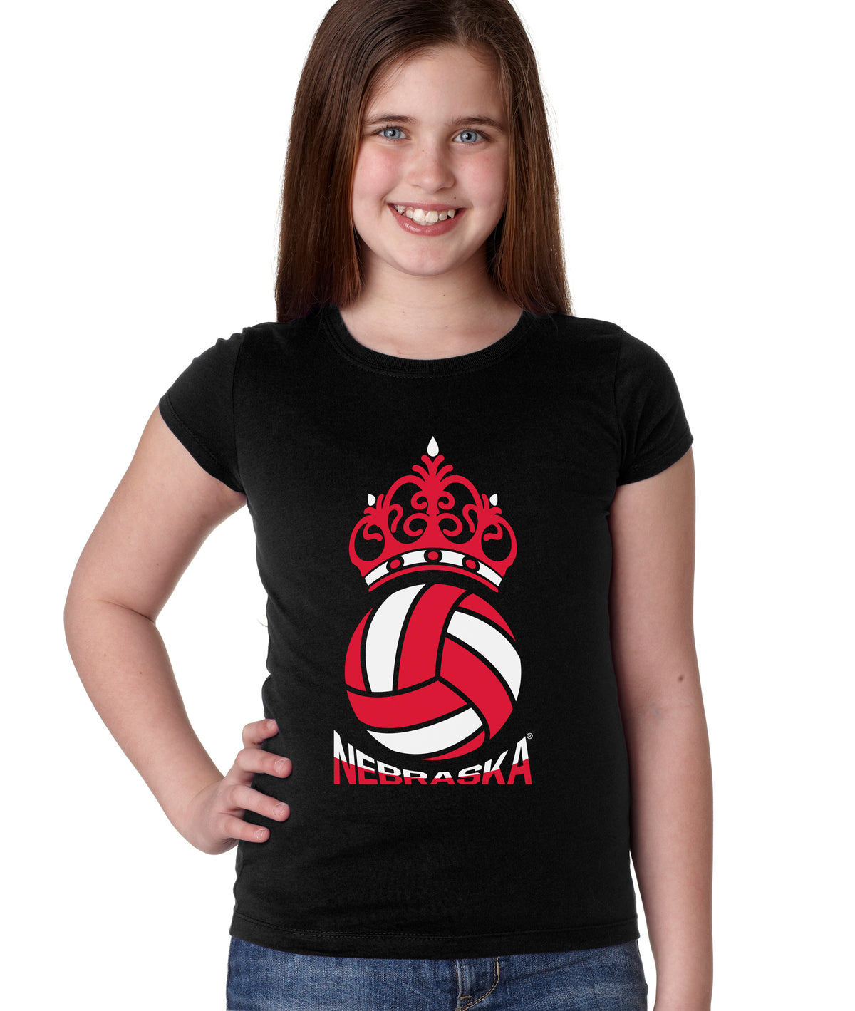 Nebraska Huskers Girls Tee Shirt - Nebraska Huskers Volleyball Crown