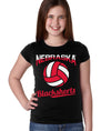 Nebraska Huskers Girls Tee Shirt - Nebraska Volleyball Blackshorts