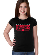 Nebraska Huskers Girls Tee Shirt - Nebraska Huskers Stripe N