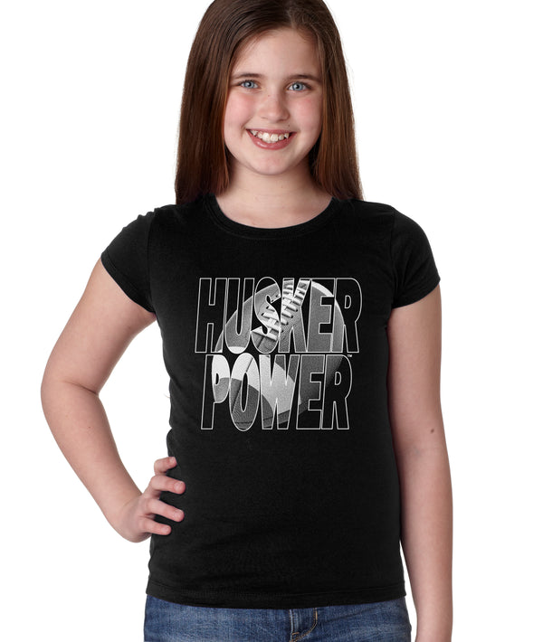Nebraska Huskers Girls Tee Shirt - Husker Power Football