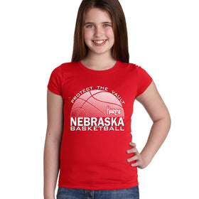 Nebraska Huskers Girls Tee Shirt - Nebraska Basketball Logo