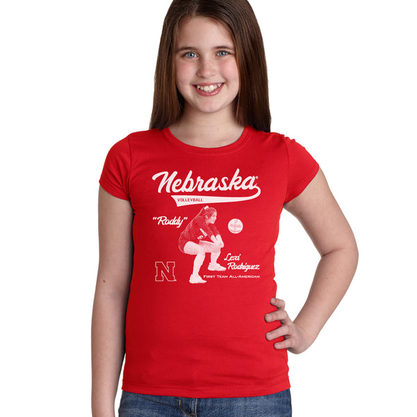 Nebraska Huskers Girls Tee Shirt - Nebraska Volleyball - Lexi Rodriguez - NIL Roddy