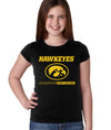 Iowa Hawkeyes Girls Tee Shirt - Hawkeyes with Oval Tigerhawk - Expect Excellence