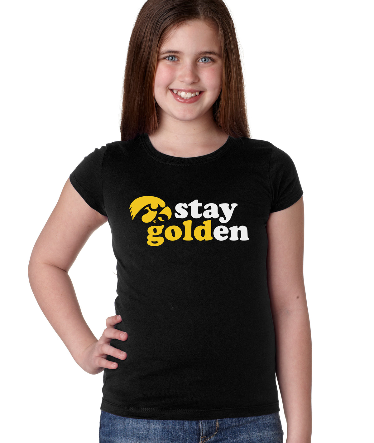 Iowa Hawkeyes Girls Tee Shirt - Hawkeyes Stay Golden