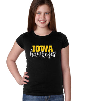 Iowa Hawkeyes Girls Tee Shirt - Iowa Script Hawkeyes