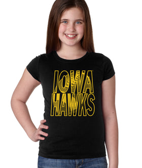 Iowa Hawkeyes Girls Tee Shirt - Iowa Hawks Football Image