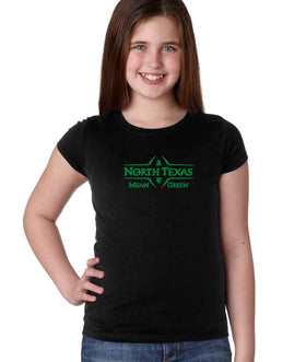 North Texas Mean Green Girls Tee Shirt - North Texas Football Laces
