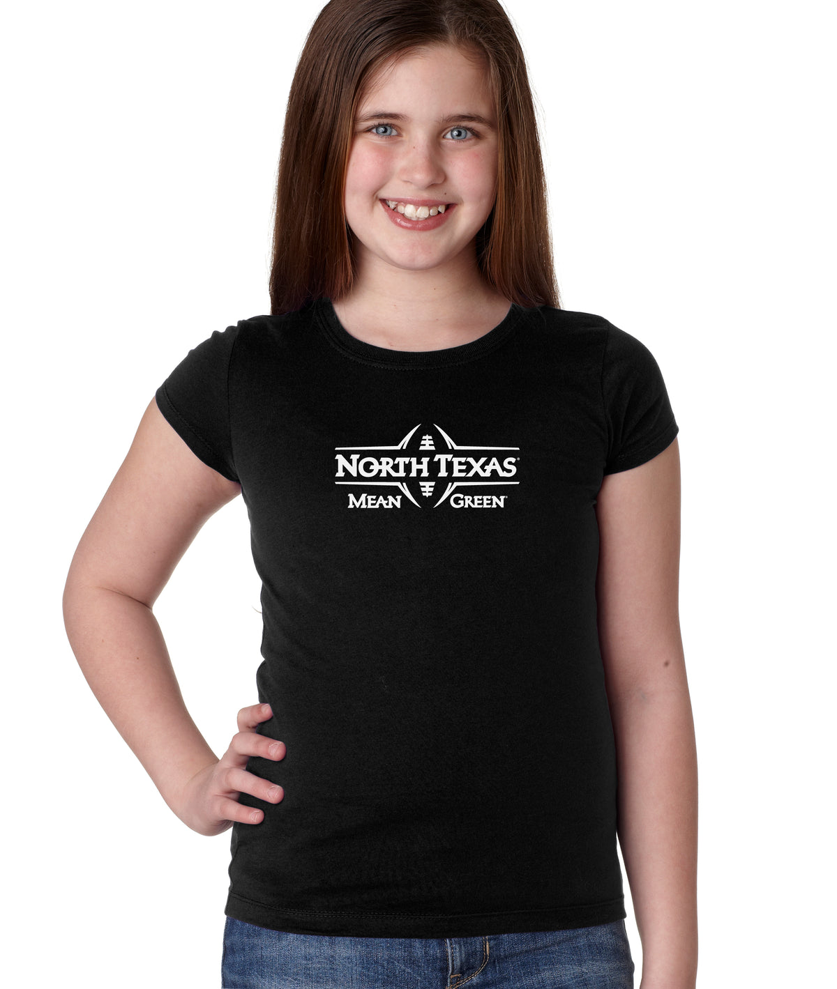 North Texas Mean Green Girls Tee Shirt - Mean Green Football Laces