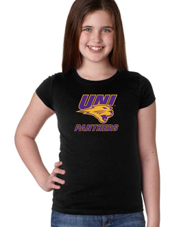 Northern Iowa Panthers Girls Tee Shirt - Purple and Gold Primary Logo