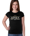 Army Black Knights Girls Tee Shirt - Army Football Laces