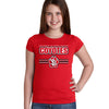 South Dakota Coyotes Girls Tee Shirt - USD Coyotes Stripe Paw Print