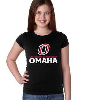 Omaha Mavericks Girls Tee Shirt - University of Nebraska Omaha with Primary Logo on Black
