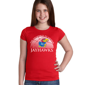 Kansas Jayhawks Girls Tee Shirt - Kansas Basketball Primary Logo