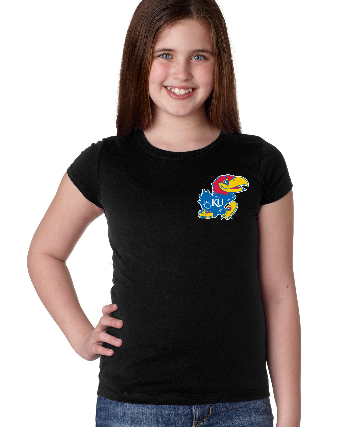 Kansas Jayhawks Girls Tee Shirt - Lone Kansas Jayhawk