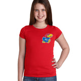 Kansas Jayhawks Girls Tee Shirt - Lone Kansas Jayhawk