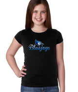 Creighton Bluejays Girls Tee Shirt - Script Bluejays Full Color Fade