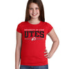 Utah Utes Girls Tee Shirt - Arch UTES 3 Stripe Logo