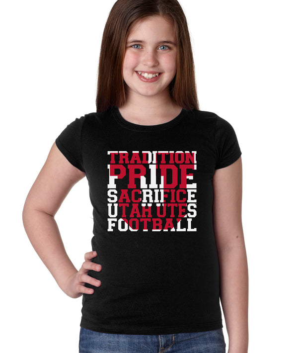 Utah Utes Girls Tee Shirt - Utah Utes Football Tradition