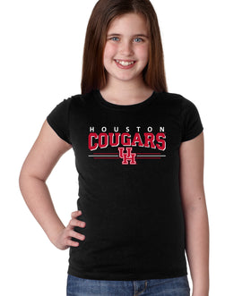 Houston Cougars Girls Tee Shirt - Cougars 3-Stripe UH Logo